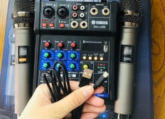 Bàn Mixer G4 live stream được hỗ trợ màn hình LED có bluetooth  KÈM 2 mic không dây 